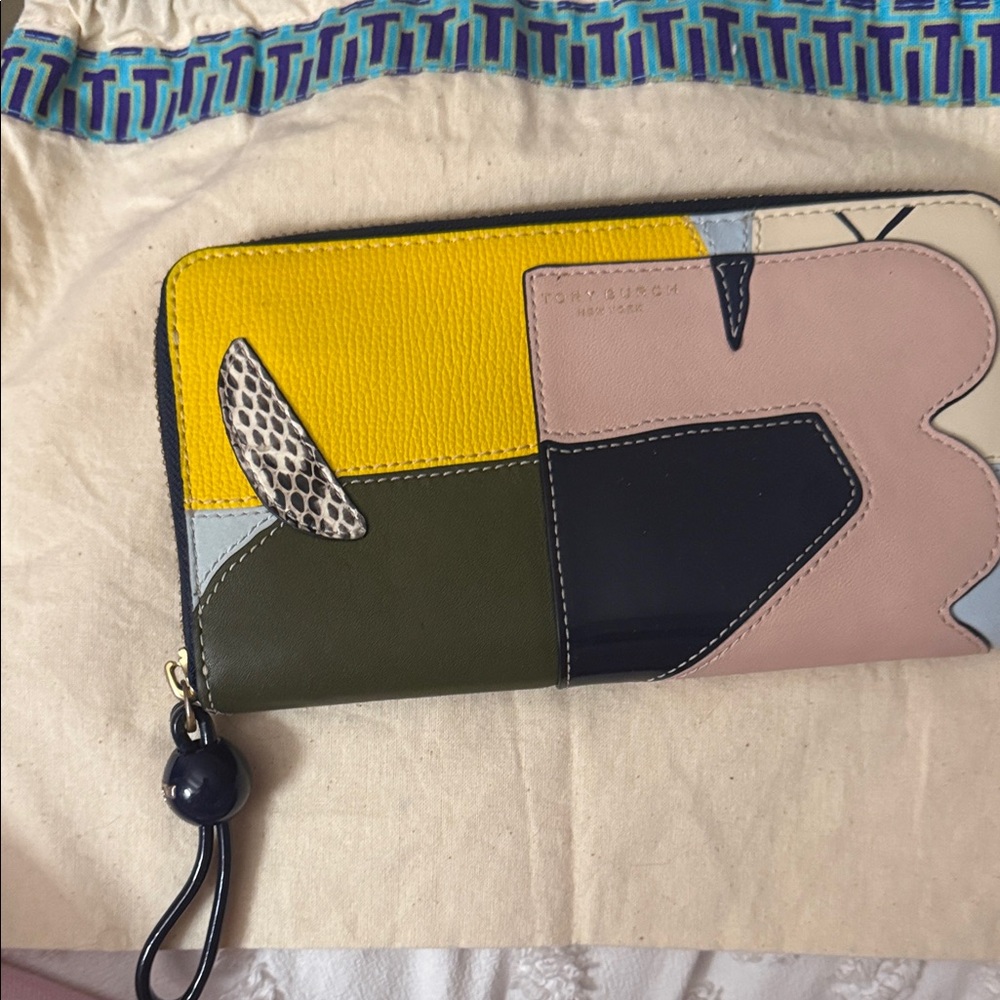 Tory Burch Colorful Patchwork Wristlet